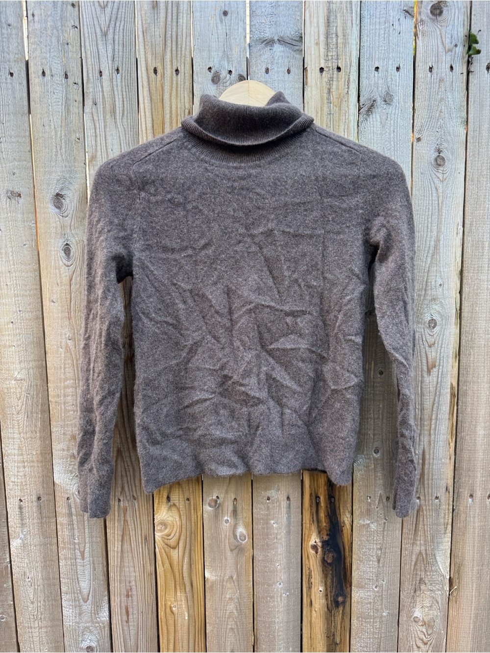 Quince Brown Wool Turtleneck Sweater